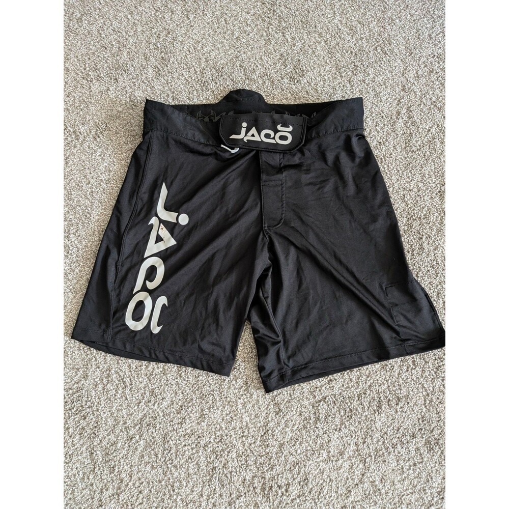 Jaco Shorts Mens 30 Resurgence Black White Fight MMA Jiu Jitsu Grappling Stretch